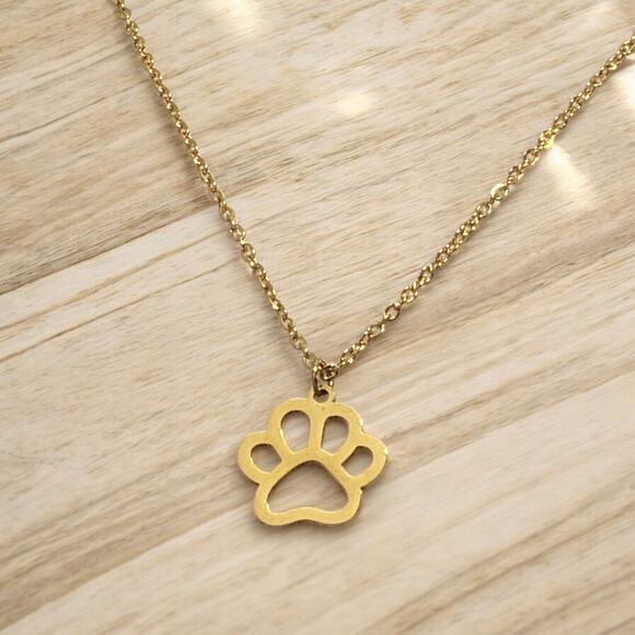 Unbranded Jewelry - New Gold Paw Print Charm Necklace Dog Cat‎ Pet
